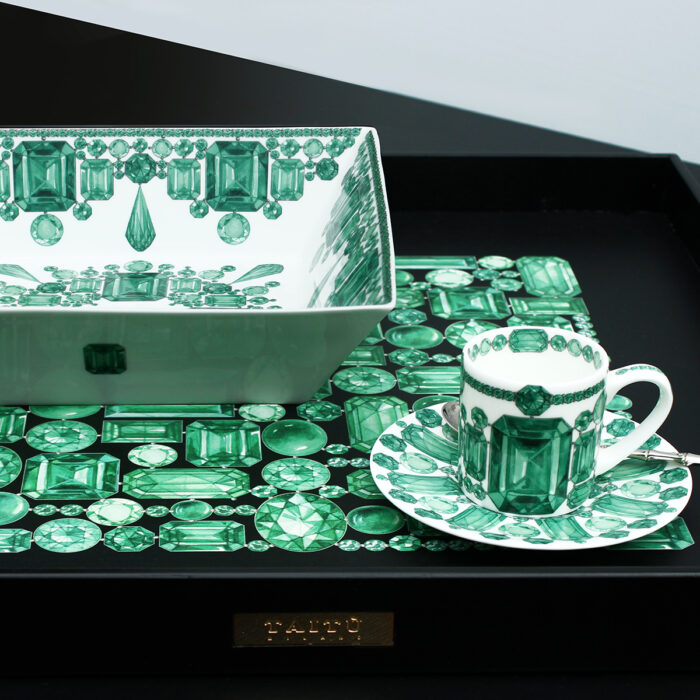 espresso cup and saucer large square all-purpose emeralds square tray TAITÙ