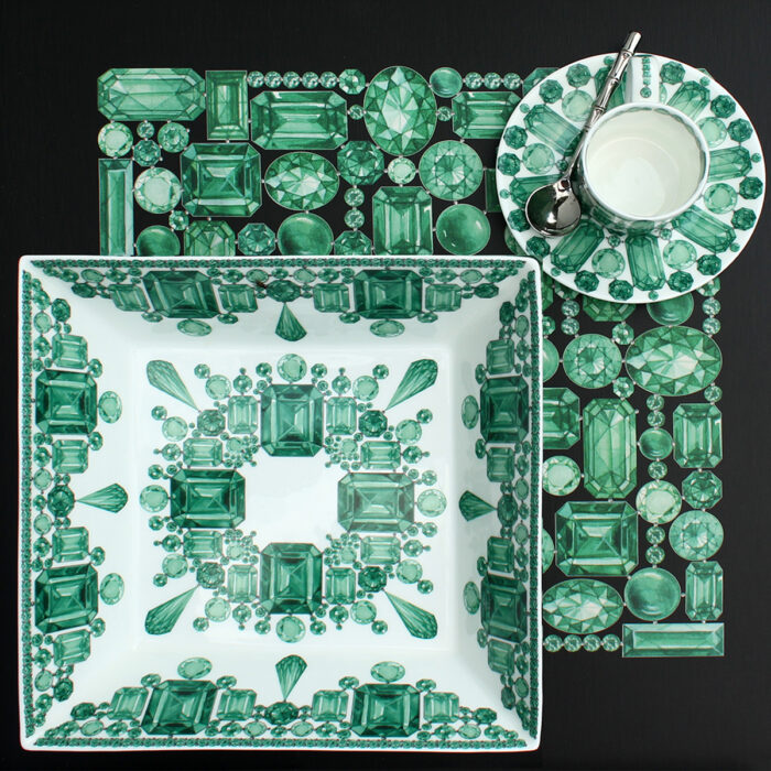 espresso cup and saucer large square all-purpose emeralds square tray TAITÙ