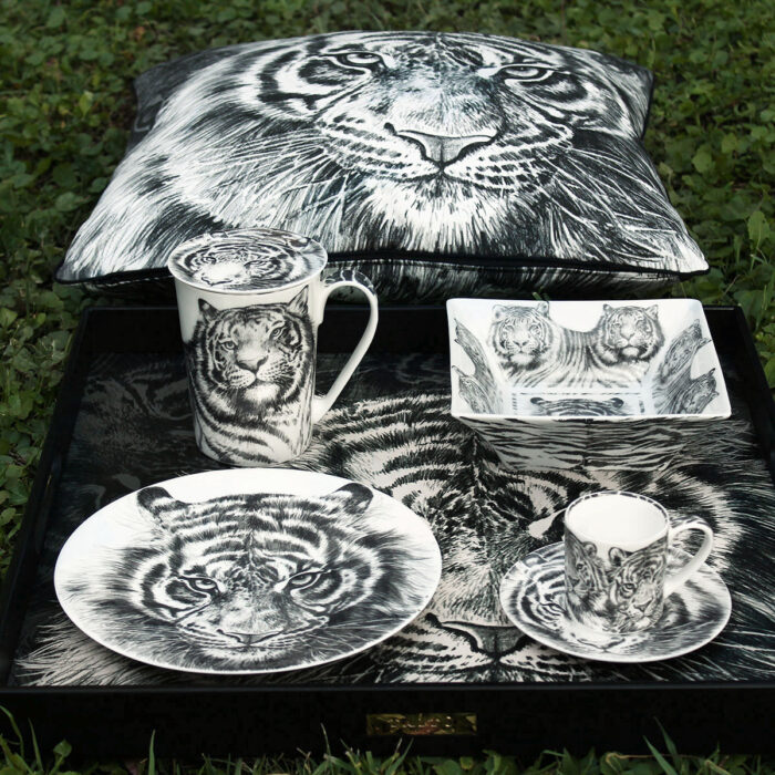 leopardo cuscino quadrato mug & coperchio assortiti espresso & piattino vassoio grande rettangolare TAITÙ