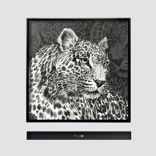 leopard texture square tray