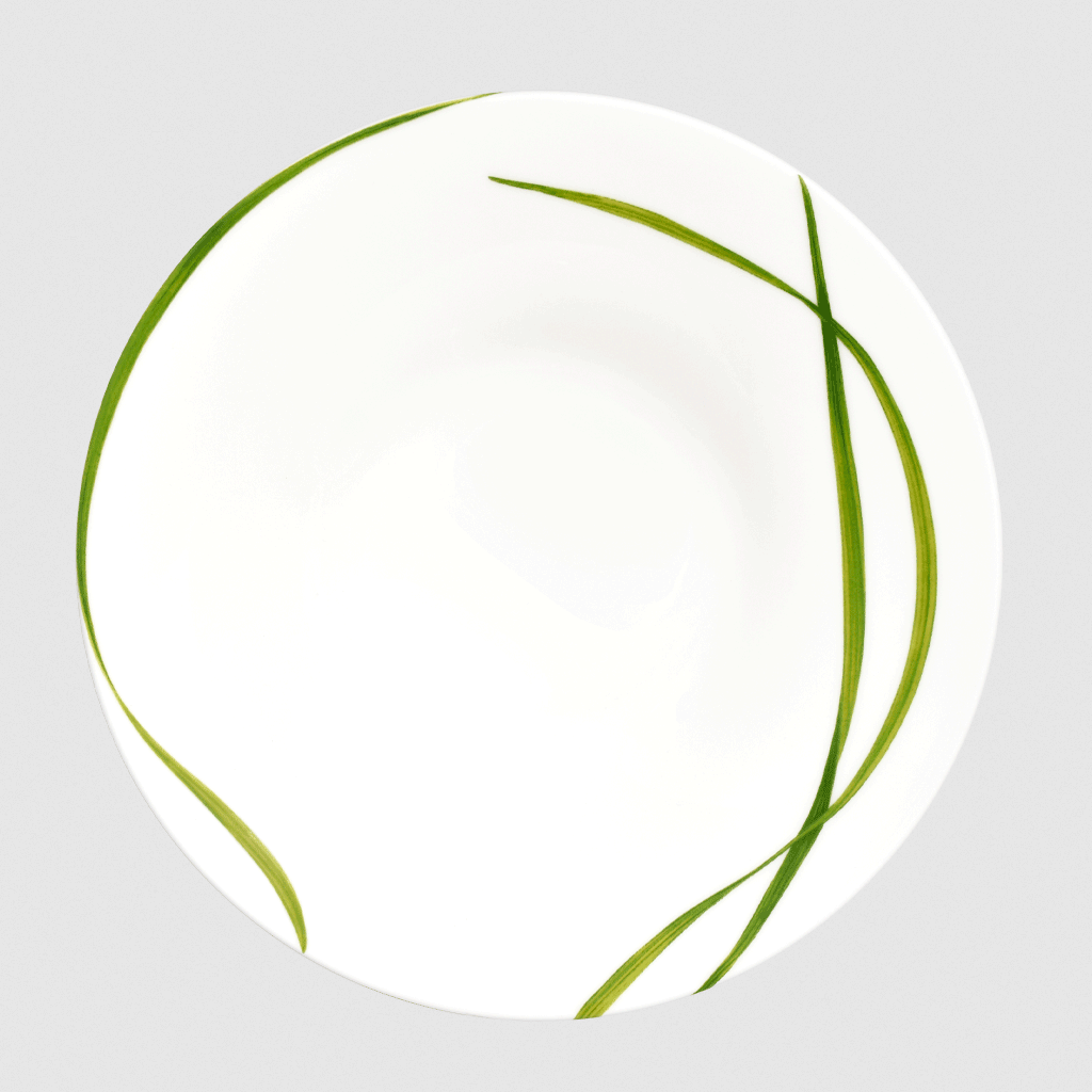 Coupe Soup Plate - Life in Green Collection in Fine Bone China