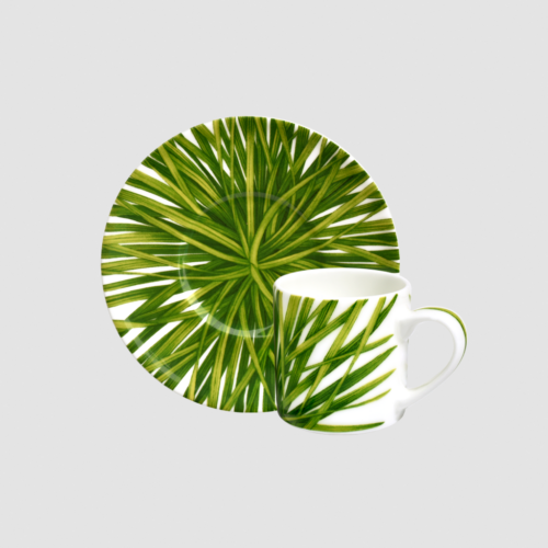 Espresso Cup & Saucer - Life in Green Collection in Fine Bone China