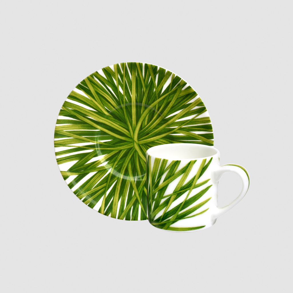 Espresso Cup & Saucer - Life in Green Collection in Fine Bone China