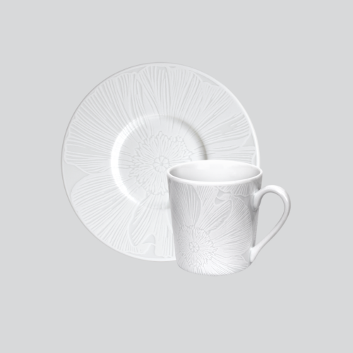 Espresso Cup & Saucer - White Nature Collection