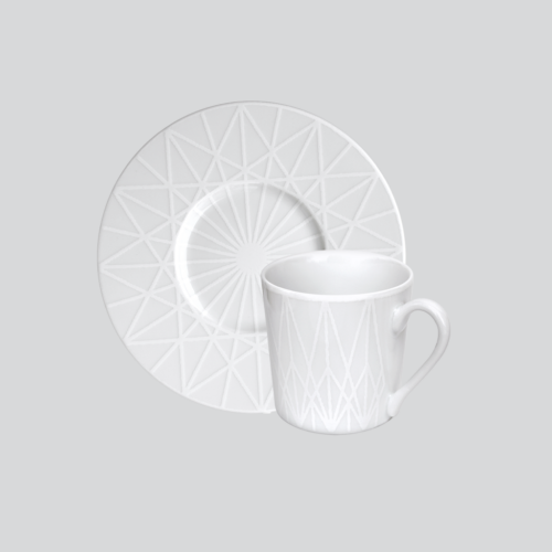 Espresso Cup & Saucer - White Fantasy Collection