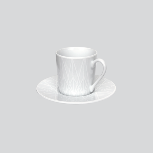 Espresso Cup & Saucer - White Fantasy Collection