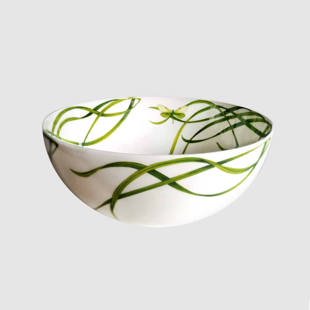 Large Bowl - Life in Green Collection in Fine Bone China