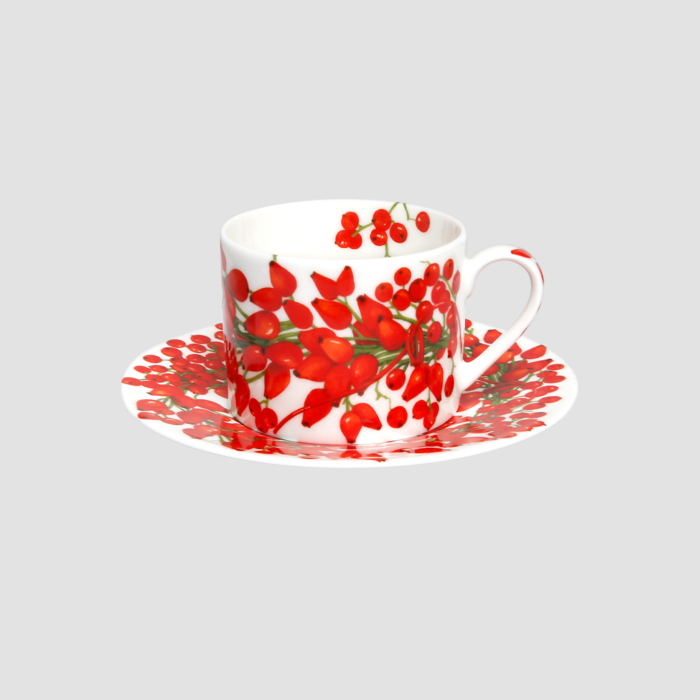 Tazza Tè & Piattino - Fil Rouge Bacche Collection